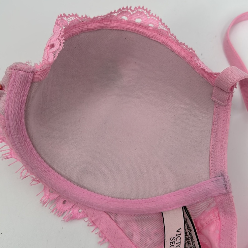 Victoria’s Secret Bra size 32C Dream Angels pink lace front closure - Picture 9 of 10